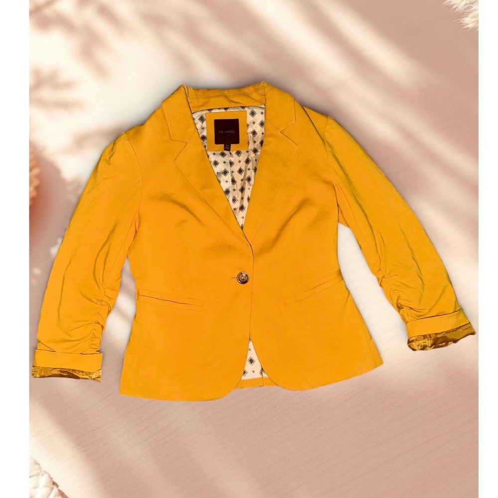 The Limited - Blazer Ruched 3/4 Sleeve -XS